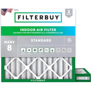imageFilterbuy 30x30x2 Air Filter MERV 8 Essential Dust amp Allergy Defense 2Pack Electrostatic Pleated HVAC AC Furnace Filters Replacement Made in USA Actual Size 2950 x 2950 x 175