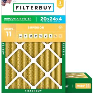imageFilterbuy 215x235x1 Air Filter MERV 11 Superior Pet amp Allergy Defense 2Pack Electrostatic Pleated HVAC AC Furnace Filters Replacement for Bryant and Carrier Actual Size 2150 x 2350 x 07520x24x4