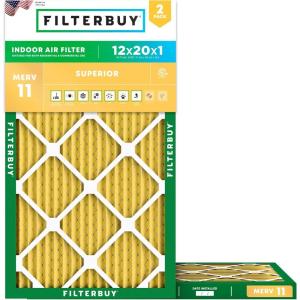 imageFilterbuy 215x235x1 Air Filter MERV 11 Superior Pet amp Allergy Defense 2Pack Electrostatic Pleated HVAC AC Furnace Filters Replacement for Bryant and Carrier Actual Size 2150 x 2350 x 07512x20x1