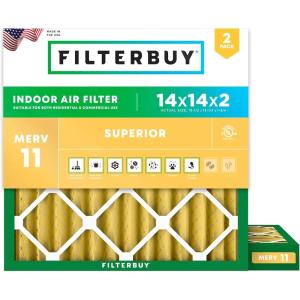 imageFilterbuy 215x235x1 Air Filter MERV 11 Superior Pet amp Allergy Defense 2Pack Electrostatic Pleated HVAC AC Furnace Filters Replacement for Bryant and Carrier Actual Size 2150 x 2350 x 07514x14x2