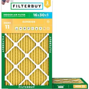 imageFilterbuy 215x235x1 Air Filter MERV 11 Superior Pet amp Allergy Defense 2Pack Electrostatic Pleated HVAC AC Furnace Filters Replacement for Bryant and Carrier Actual Size 2150 x 2350 x 07516x30x1