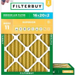 imageFilterbuy 215x235x1 Air Filter MERV 11 Superior Pet amp Allergy Defense 2Pack Electrostatic Pleated HVAC AC Furnace Filters Replacement for Bryant and Carrier Actual Size 2150 x 2350 x 07516x20x2