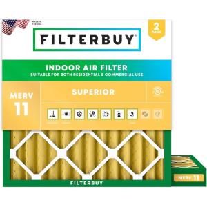 imageFilterbuy 215x235x1 Air Filter MERV 11 Superior Pet amp Allergy Defense 2Pack Electrostatic Pleated HVAC AC Furnace Filters Replacement for Bryant and Carrier Actual Size 2150 x 2350 x 07510x10x2