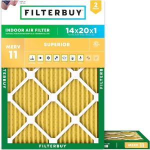 imageFilterbuy 215x235x1 Air Filter MERV 11 Superior Pet amp Allergy Defense 2Pack Electrostatic Pleated HVAC AC Furnace Filters Replacement for Bryant and Carrier Actual Size 2150 x 2350 x 07514x20x1