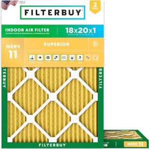 imageFilterbuy 215x235x1 Air Filter MERV 11 Superior Pet amp Allergy Defense 2Pack Electrostatic Pleated HVAC AC Furnace Filters Replacement for Bryant and Carrier Actual Size 2150 x 2350 x 07518x20x1
