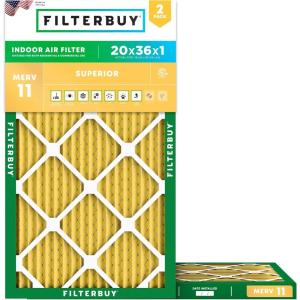 imageFilterbuy 215x235x1 Air Filter MERV 11 Superior Pet amp Allergy Defense 2Pack Electrostatic Pleated HVAC AC Furnace Filters Replacement for Bryant and Carrier Actual Size 2150 x 2350 x 07520x36x1