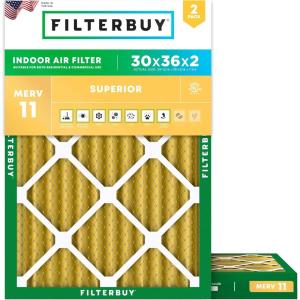 imageFilterbuy 215x235x1 Air Filter MERV 11 Superior Pet amp Allergy Defense 2Pack Electrostatic Pleated HVAC AC Furnace Filters Replacement for Bryant and Carrier Actual Size 2150 x 2350 x 07530x36x2