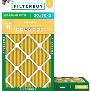 imageFilterbuy 215x235x1 Air Filter MERV 11 Superior Pet amp Allergy Defense 2Pack Electrostatic Pleated HVAC AC Furnace Filters Replacement for Bryant and Carrier Actual Size 2150 x 2350 x 07520x30x2